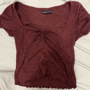 Abercrombie & Fitch Maroon Short Sleeve Top